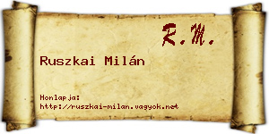 Ruszkai Milán névjegykártya