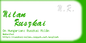 milan ruszkai business card